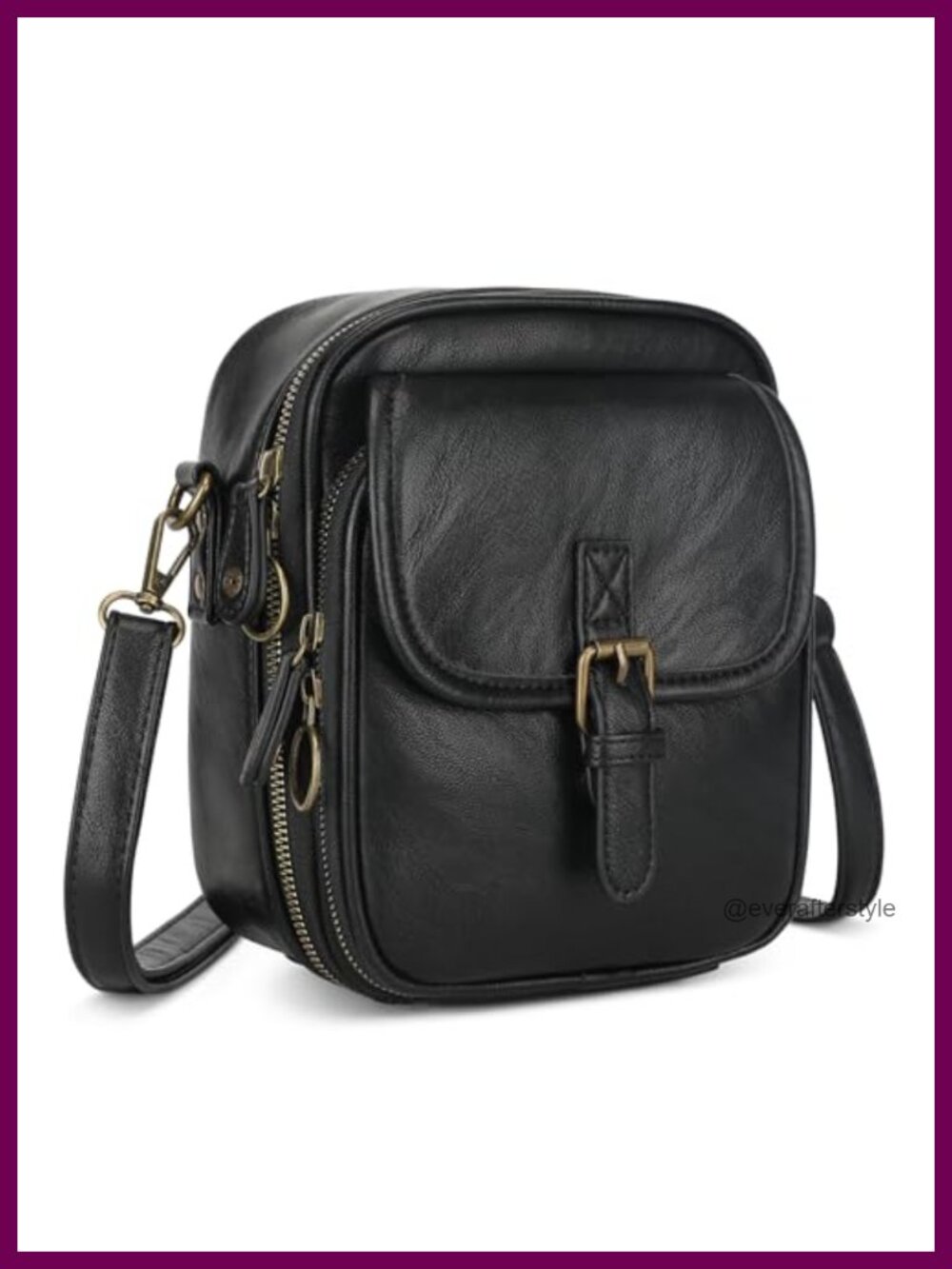 Vegan PU Leather Crossbody Bag Anti-Theft Mini Purse with Built-in Wallet